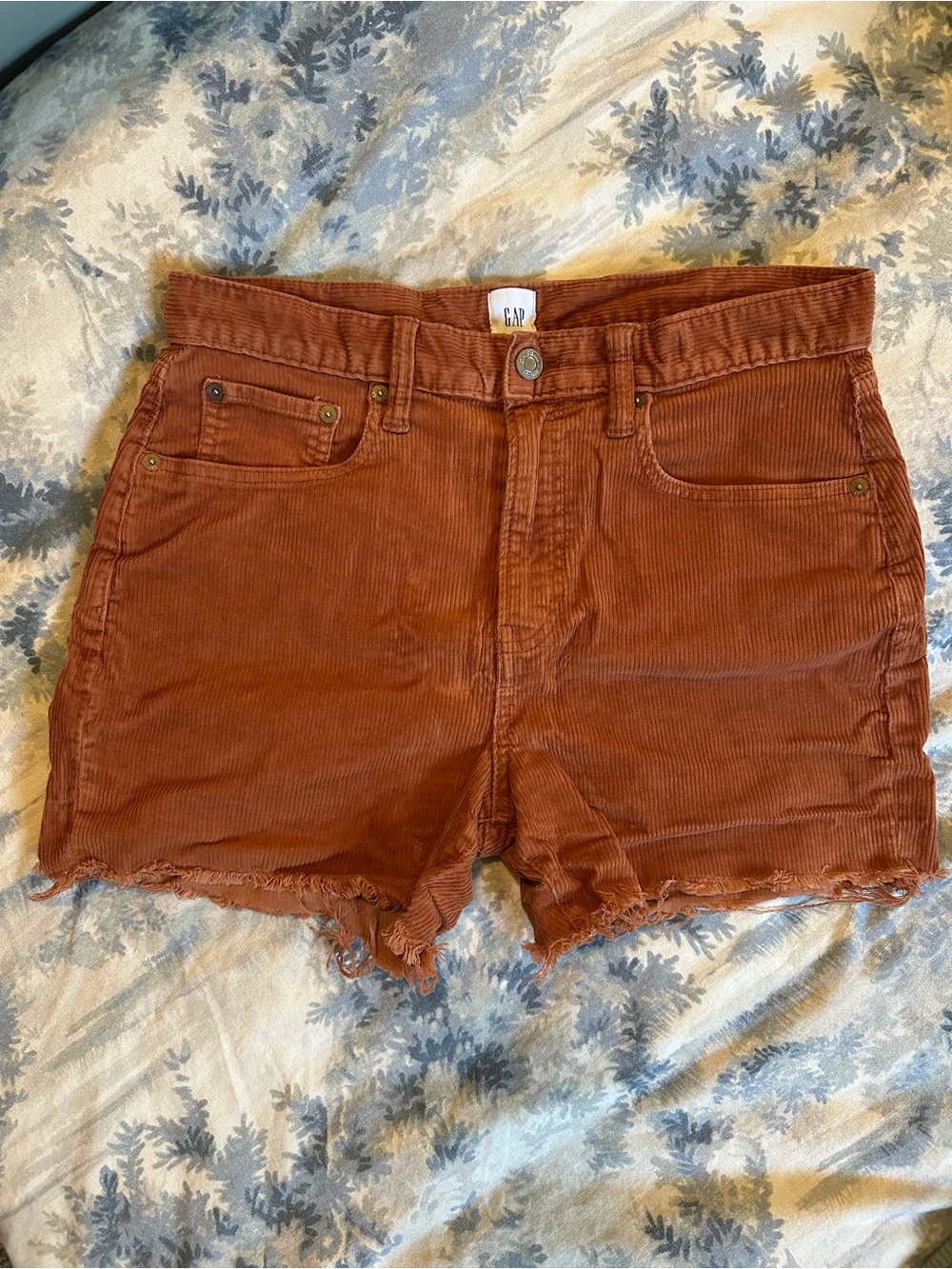 GAP Women's Rust Corduroy Frayed Hem Shorts